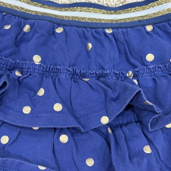 Mini Boden Girls Blue & Gold Polka Dot Tiered Skort 5-6Y - Picture 5 of 5